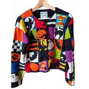 Women’s Michael Simon Vintage Halloween Cardigan Sweater Sz Small
